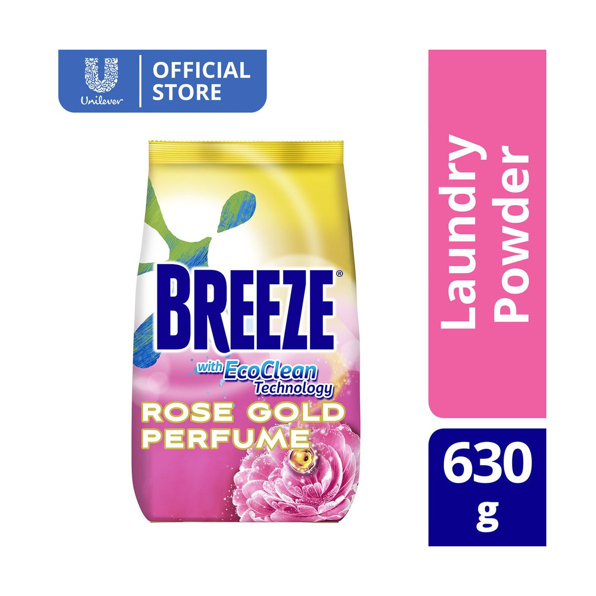 Breeze Powder Detergent with Rose Gold Perfume 630G Pouch