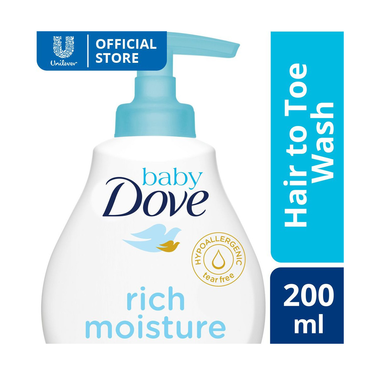 Baby Dove Hair To Toe Wash Rich Moisture 200ML