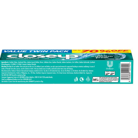 Close Up All Around Fresh Soothing Menthol 191G 2x