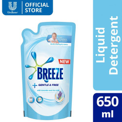 Breeze Liquid Detergent Gentle and Free 650ml Pouch