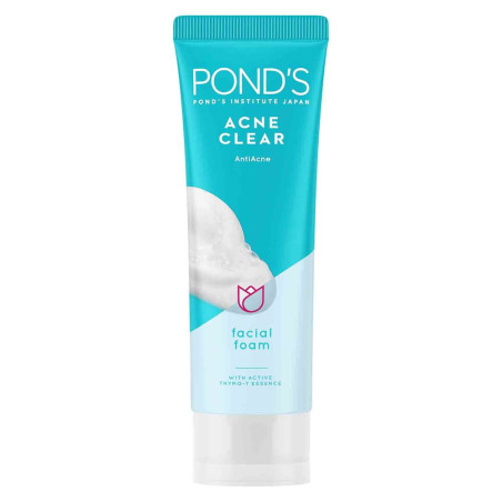 POND'S Acne Clear Facial Foam with Thymol, Salicylic Acid, and Vitamin B3+ for Pimple Free Skin 100g