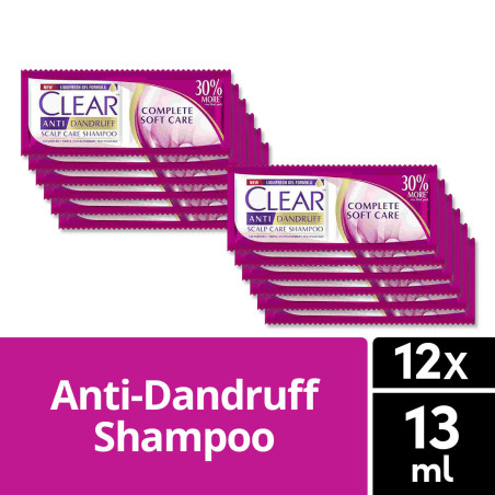 [BUNDLE OF 12] Clear Anti Dandruff Shampoo Complete Soft Care 13ML