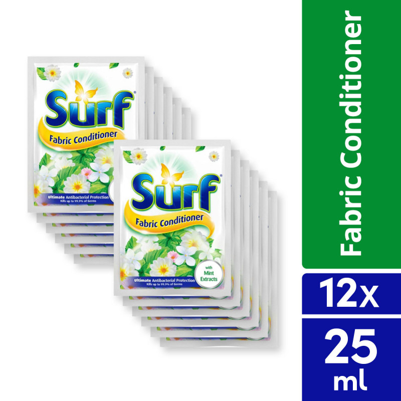 [BUNDLE OF 12] Surf Fabric Conditioner Antibac With Mint 25ML Sachet