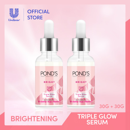 [Bundle] POND’S Bright Triple Glow Facial Serum with Gluta Boost, Niacinamide for Hydrated Skin 30g