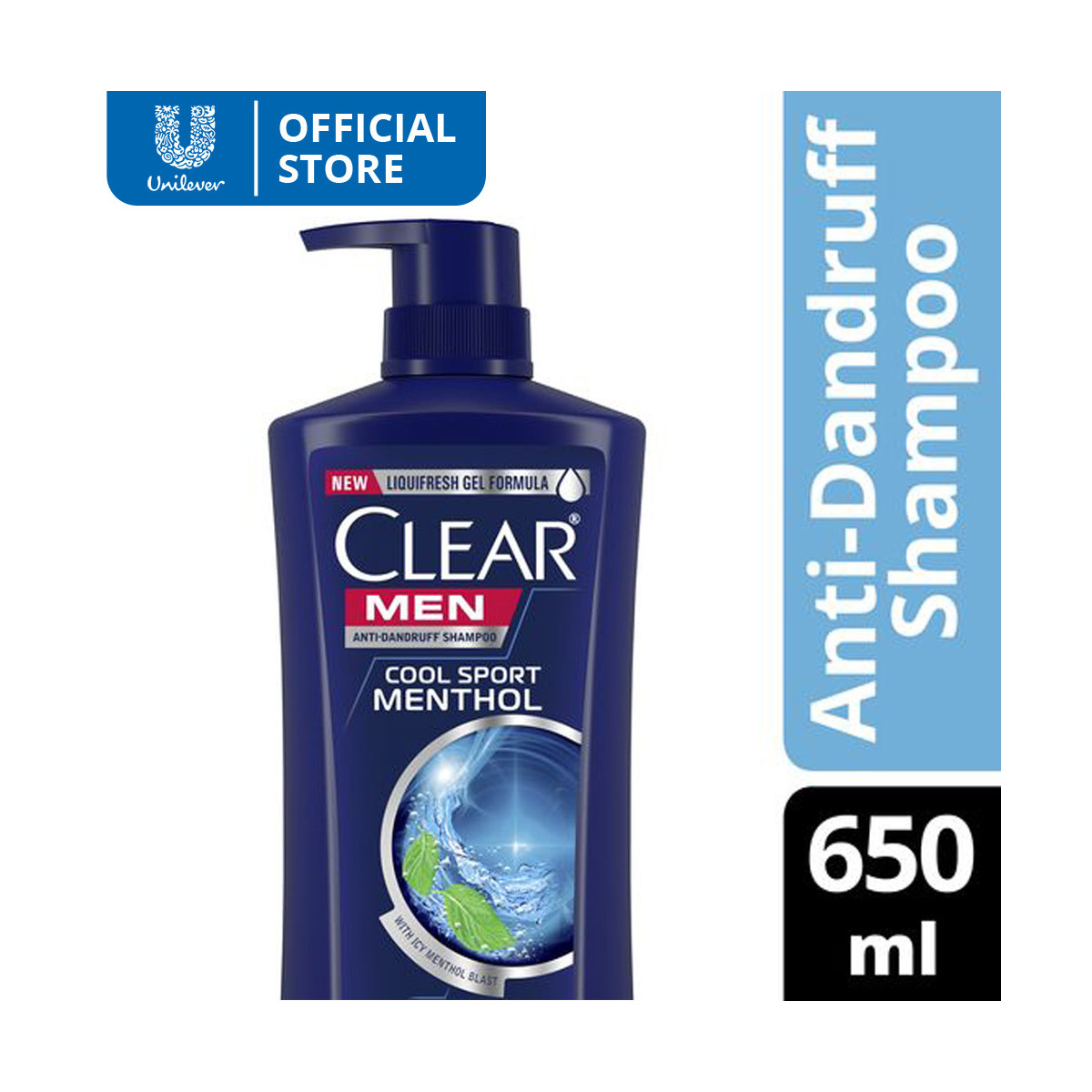 Clear Men Anti Dandruff Shampoo Cool Sport Menthol 650ml