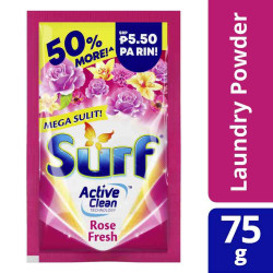 Surf Powder Detergent Rose Fresh 75G Sachet