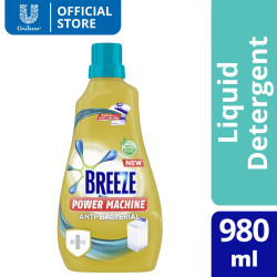 Breeze Liquid Detergent Antibacterial Powermachine 980ml Bottle