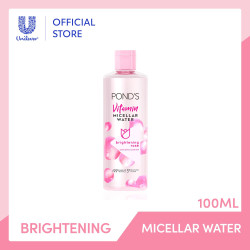 Pond's Vitamin Micellar Water Brightening Rose with 5 Vitamins, French Roses for a Bright Glow 100ml
