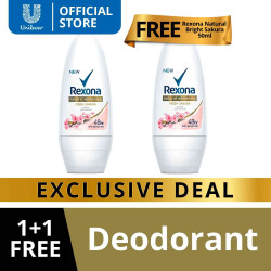 [BUY 1 TAKE 1] Rexona Women Deodorant Roll-On Natural Whitening Fresh Sakura 50ML