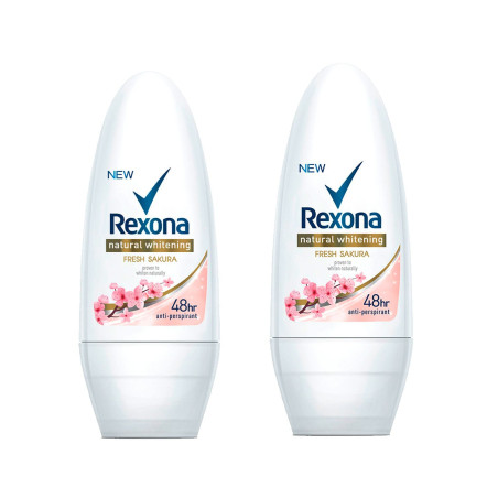 [BUNDLE OF 2] Rexona Women Deodorant Roll-On Natural Whitening Fresh Sakura 50ML