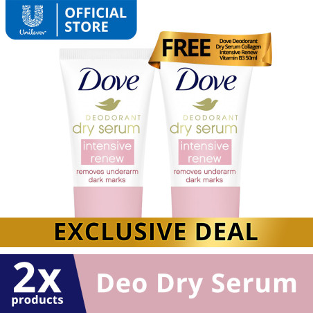 [BUY 1 TAKE 1] Dove Deodorant Dry Serum Collagen Intensive Renew Vitamin B3 50ML