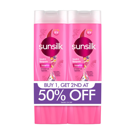 [Buy 1 Get 2nd at 50% Off] New Sunsilk Pink Smooth & Manageable (1+1) 180ML