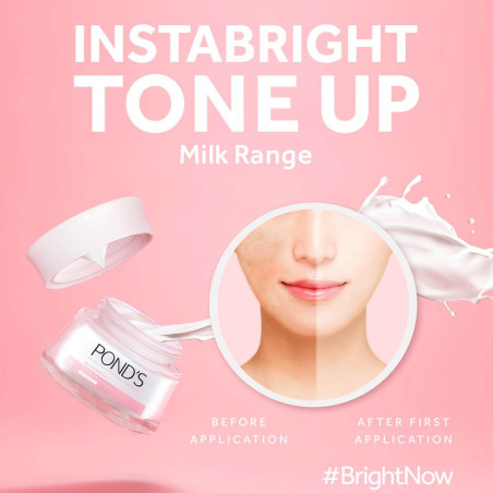 POND'S Instabright Tone Up Milk Cream Moisturizer with Milk, Niacinamide for Instant Brightening 50g