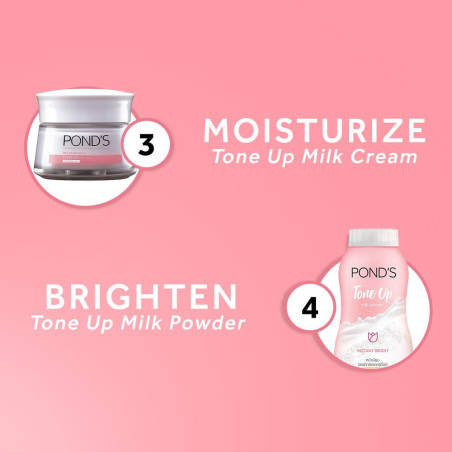 POND'S Instabright Tone Up Milk Cream Moisturizer with Milk, Niacinamide for Instant Brightening 50g