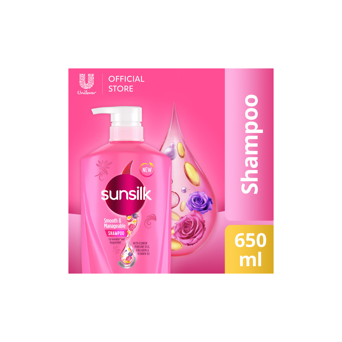 NEW Sunsilk Shampoo Smooth & Manageable 650ML