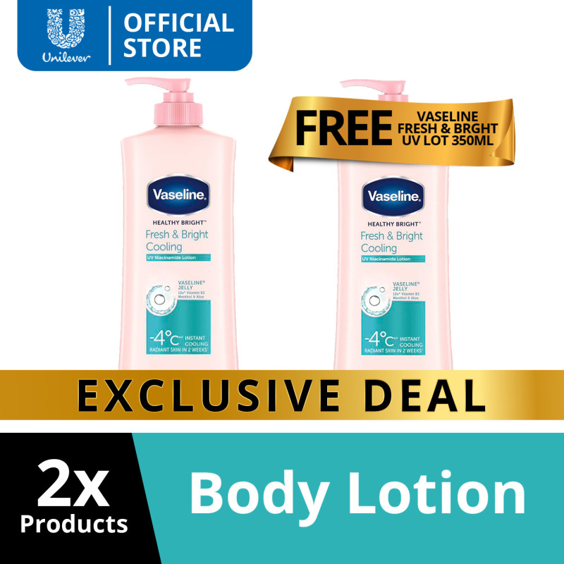 [BUNDLE OF 2] Vaseline Healthy Bright Fresh & Bright Cooling Lotion 350ml