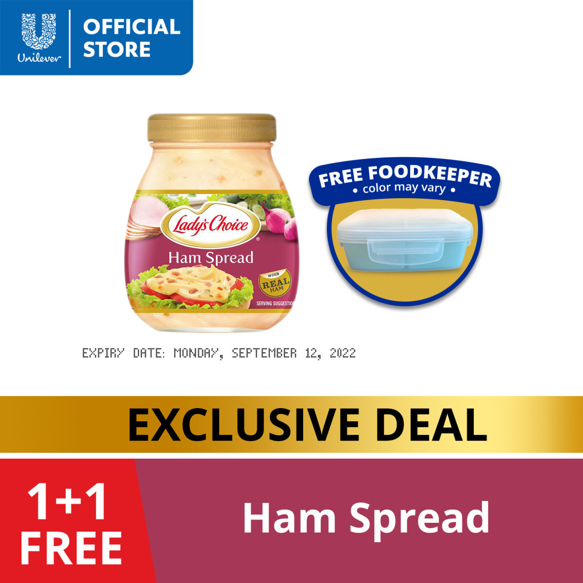 Lady's Choice Ham Sandwich Spread 220ML with Free Food Keeper
