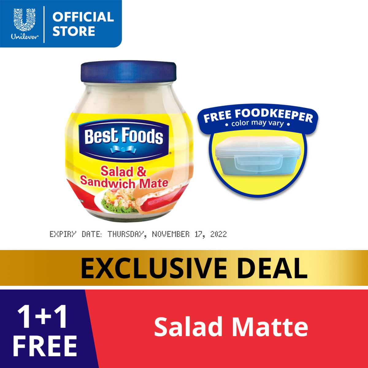 Best Foods Sandwich Spread Salad Mate 470ML with Free Food Keeper