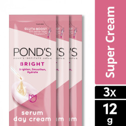 POND'S Bright Serum Day Cream with Niacinamide, Gluta boost and UV Filter for a Bright Glow 12g