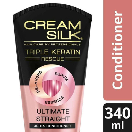 Cream Silk Triple Keratin Rescue Conditioner Ultimate Straight 340ML