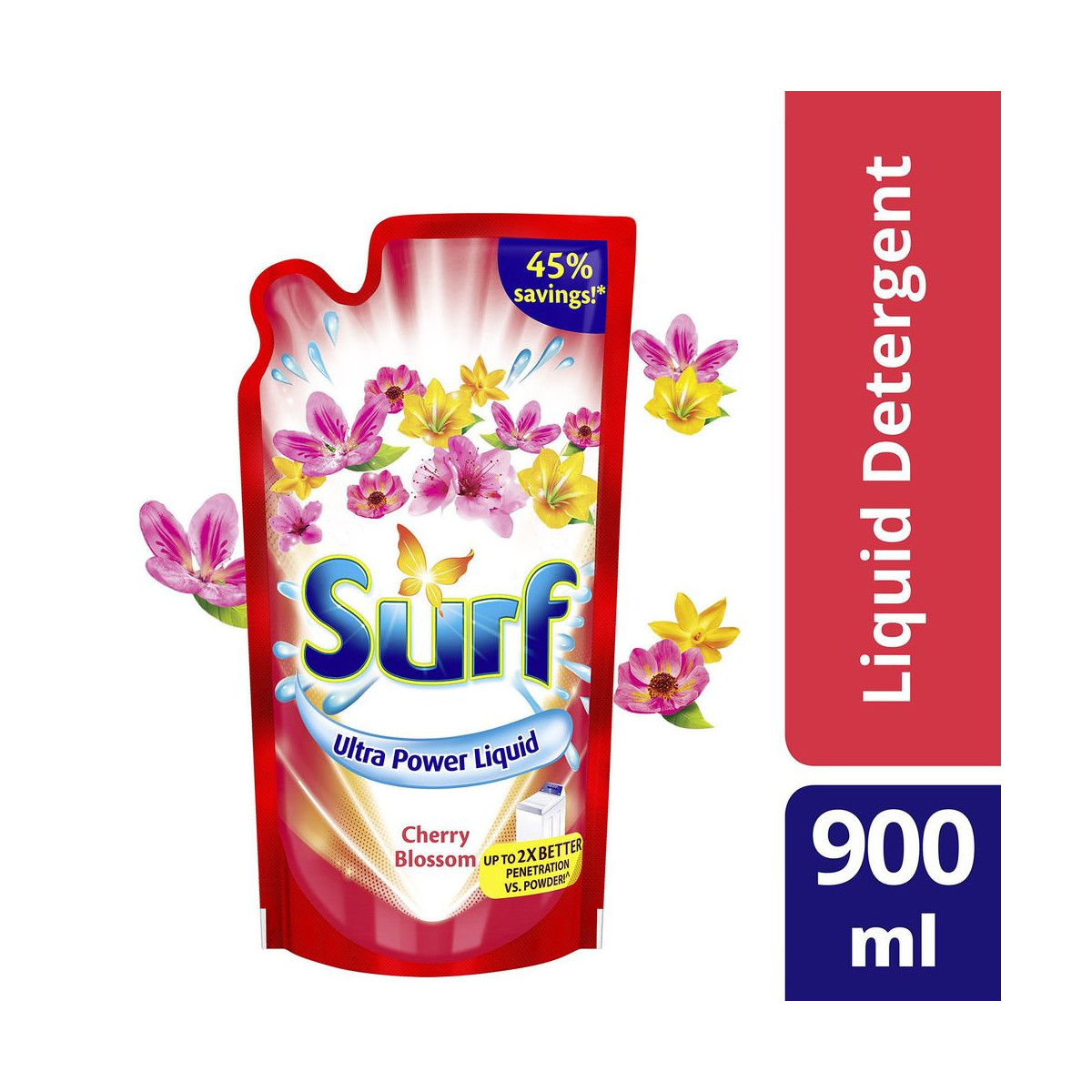 Surf Cherry Blossom Laundry Liquid Detergent 900ML Pouch