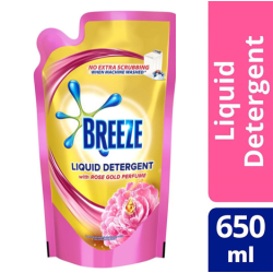 Breeze Liquid Detergent with Rose Gold Perfume 650ML Pouch
