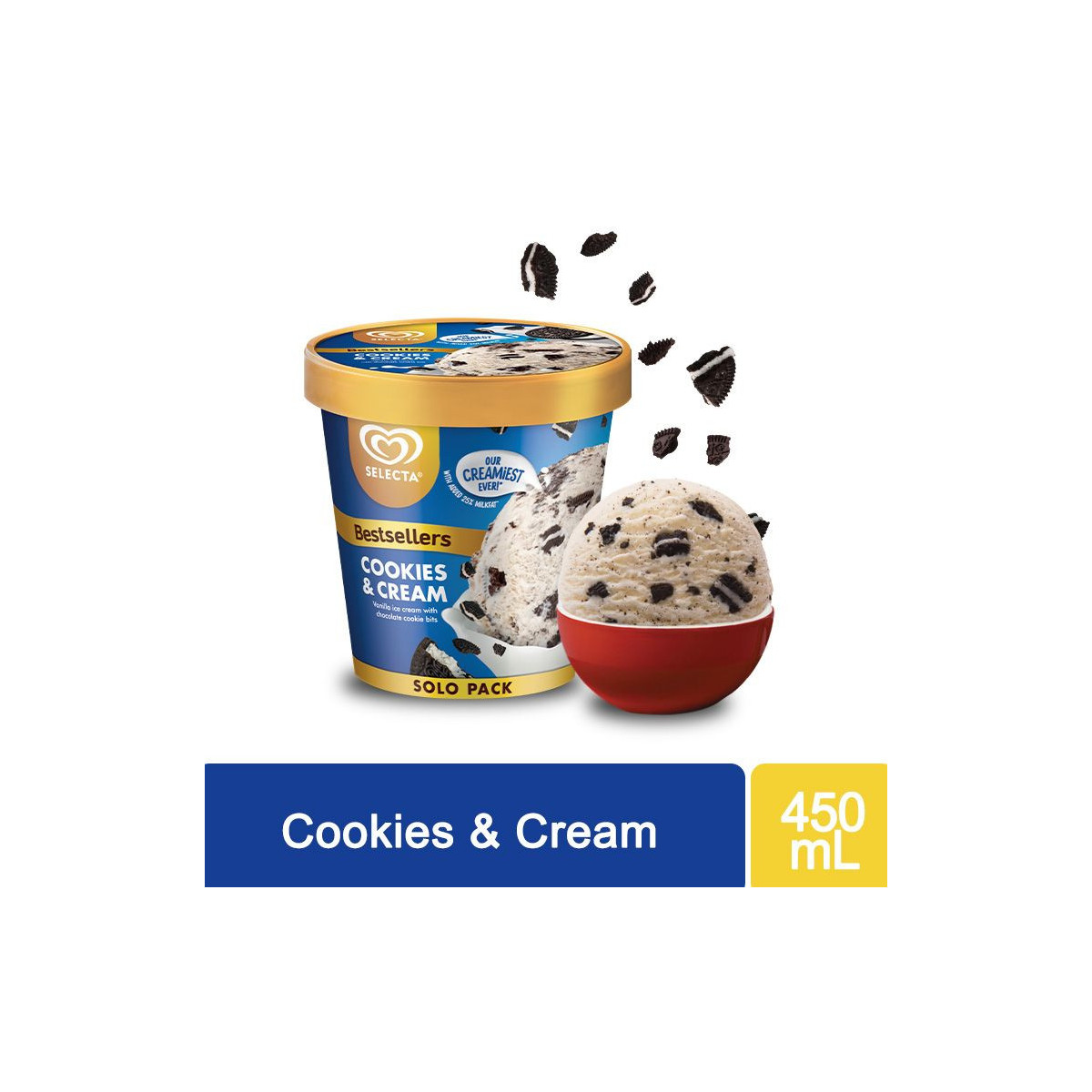 Selecta Cookies & Cream Ice Cream 450mL