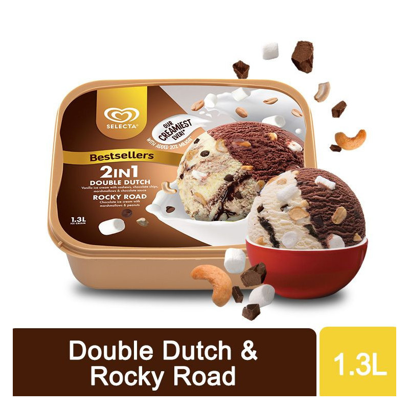 Selecta 2 in 1 Double Dutch - Rocky Road Ice Cream 1.3L