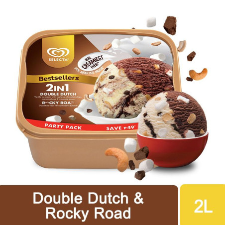 Selecta 2 in 1 Double Dutch - Rocky Road Ice Cream 2L