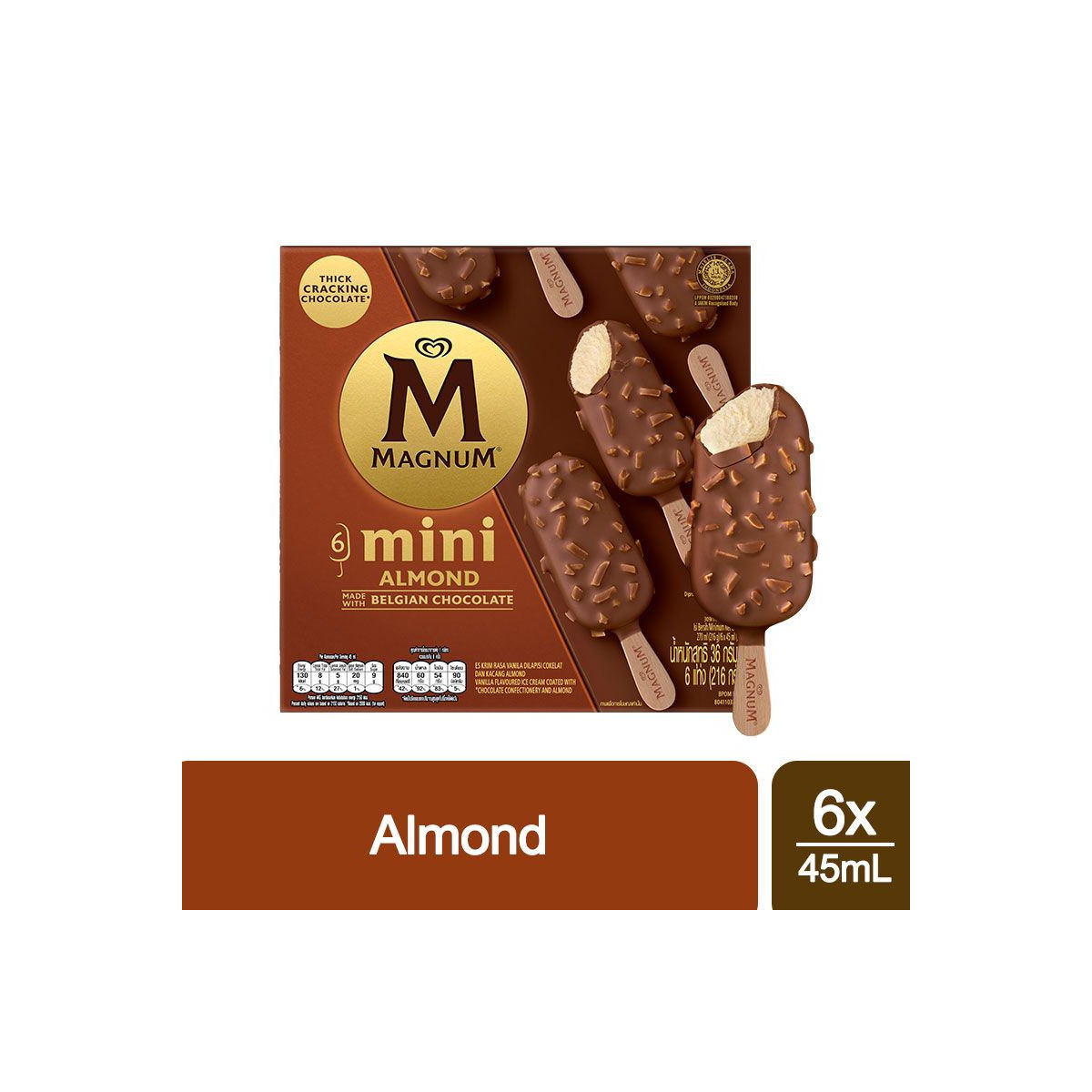 Magnum Minis Almond Ice Cream Stick 6x45mL
