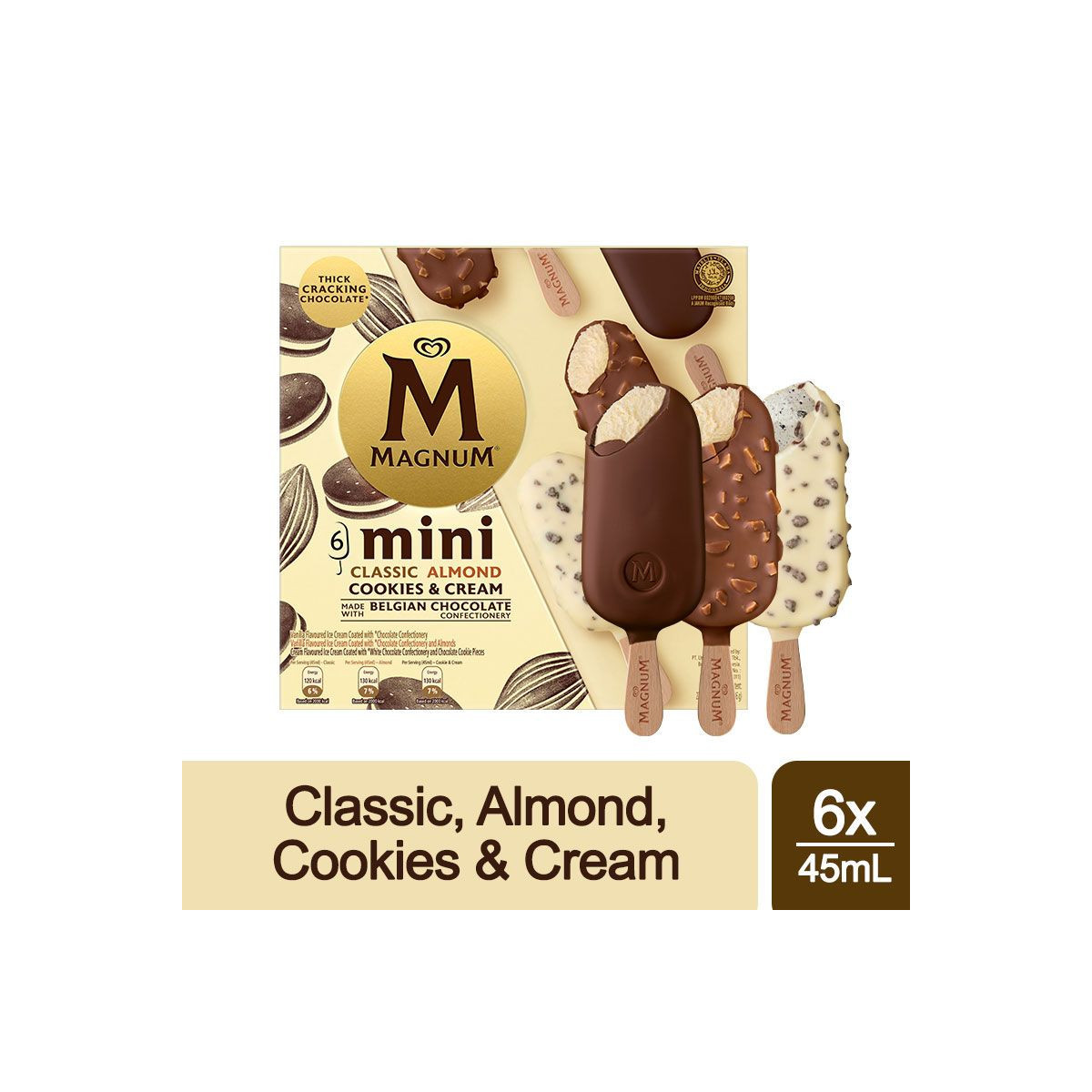 Magnum Minis Assorted - Classic, Almond, Brownie 6x45mL