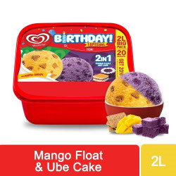 Selecta Birthday Mango Float-Ube Cake 2in1 Ice Cream 2L