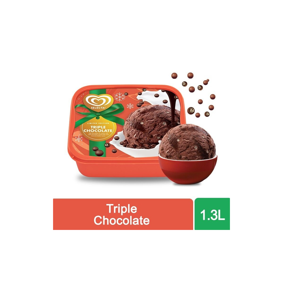 Selecta Triple Chocolate Ice Cream 1.3L
