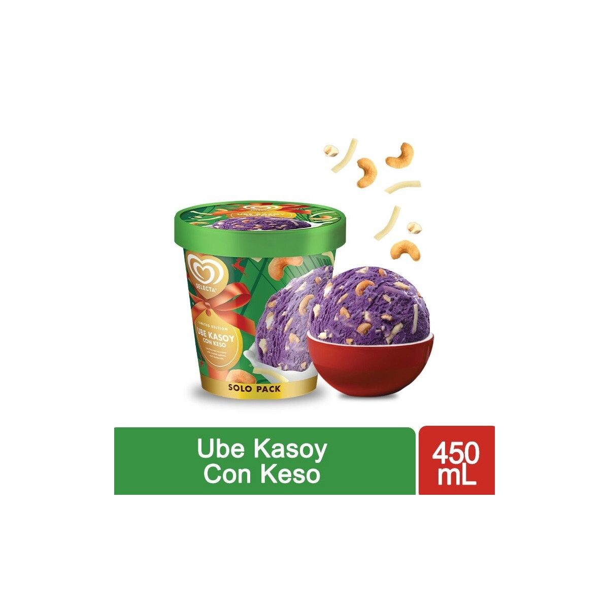 Selecta Ube Kasoy Con Keso Ice Cream 450mL