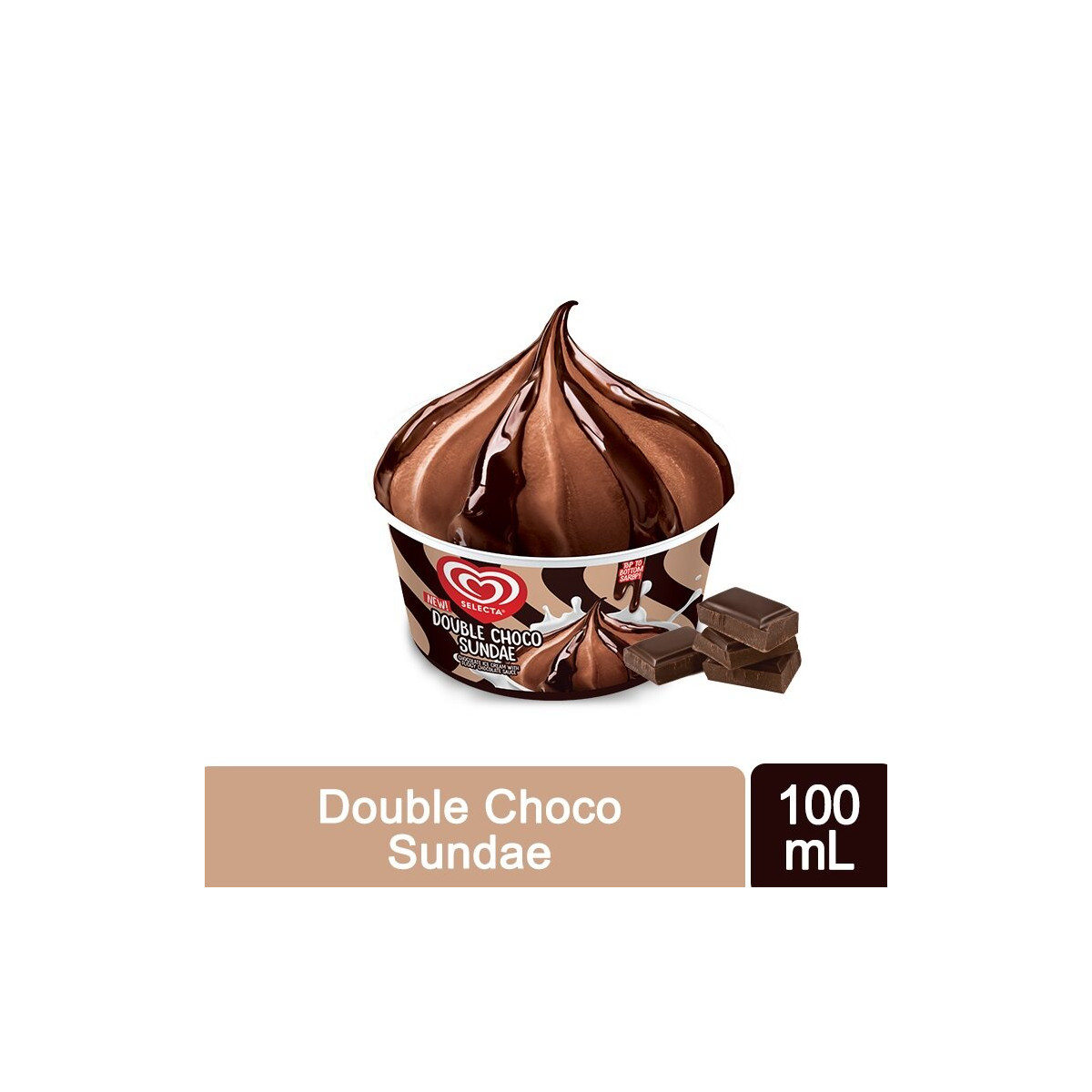 Selecta Sundae Cups Chocolate Ice Cream 100mL