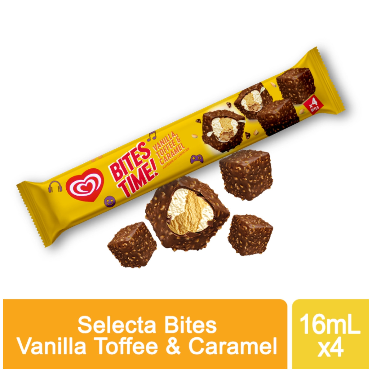 Selecta Bites Vanilla & Caramel Ice Cream Pack 4x64mL
